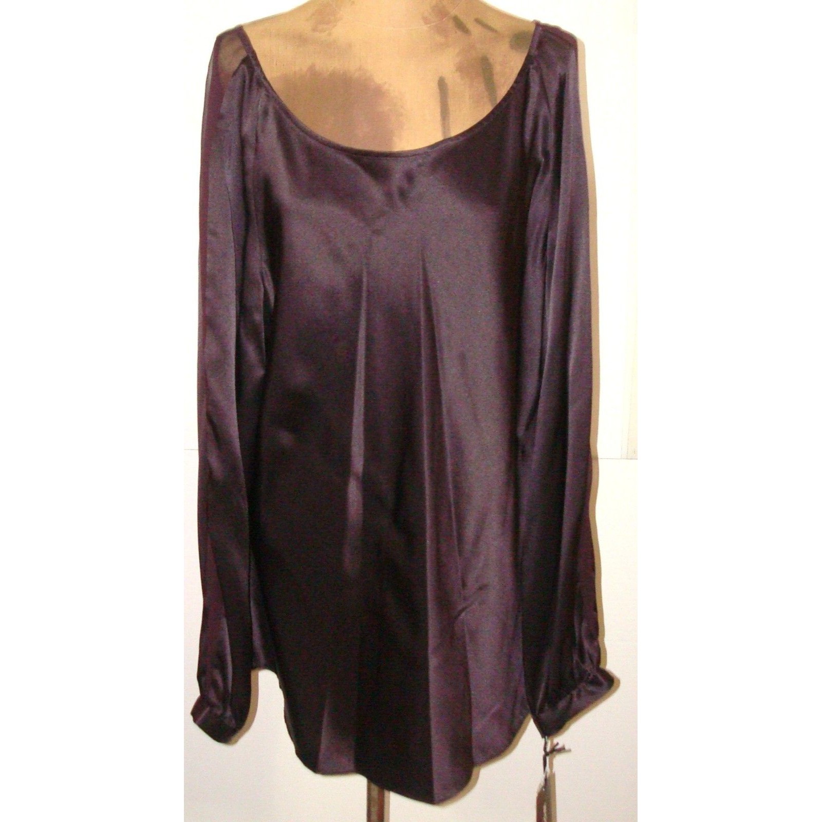 Nwt Worth Ny Womens Plus Size 20 Top Designer New York Blouse Silk Burgundy